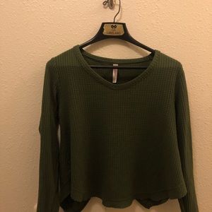 Green Open Back Long Sleeve